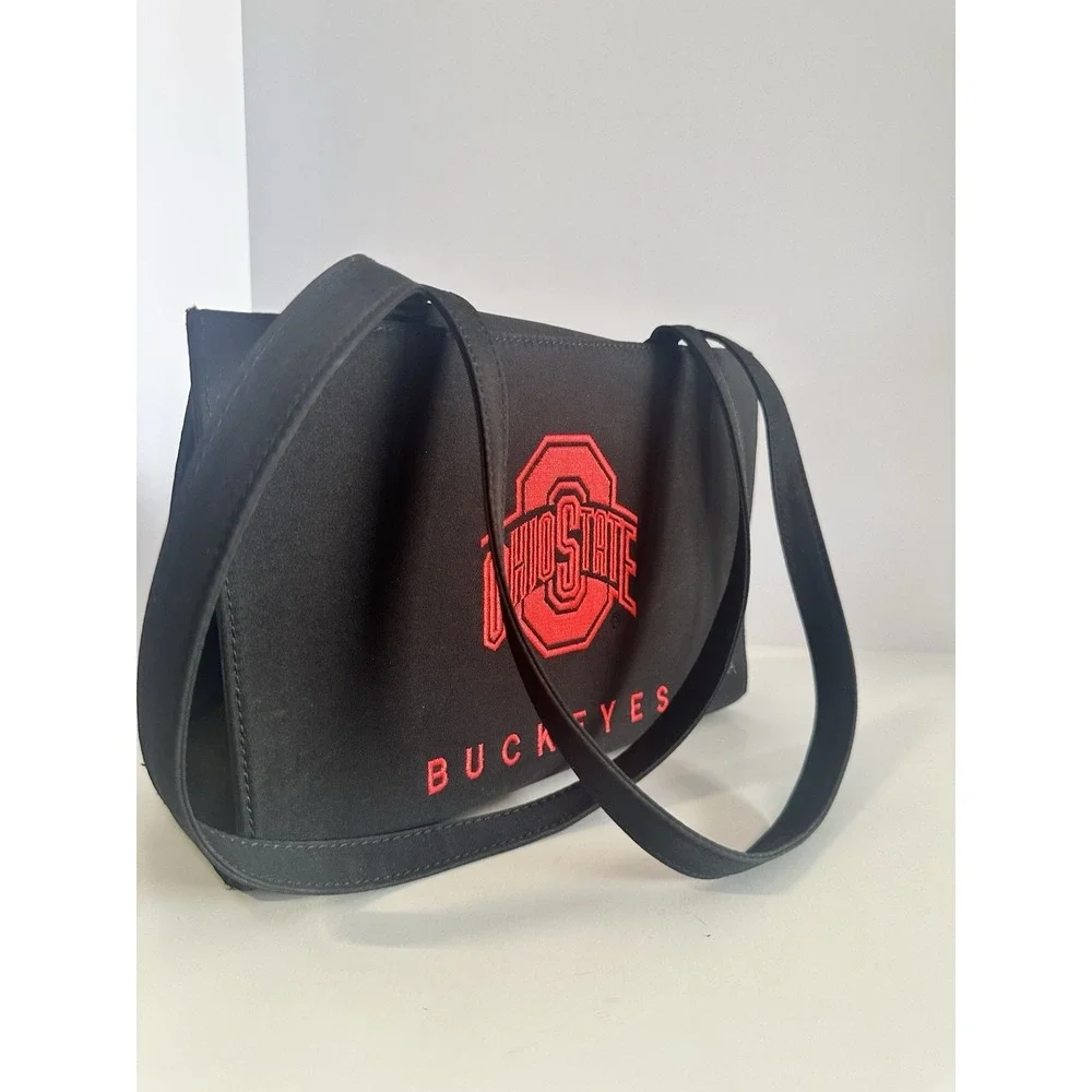 Ohio State Buckeyes Embroidered Black Tote Bag Symbol Living Fashion Handbag